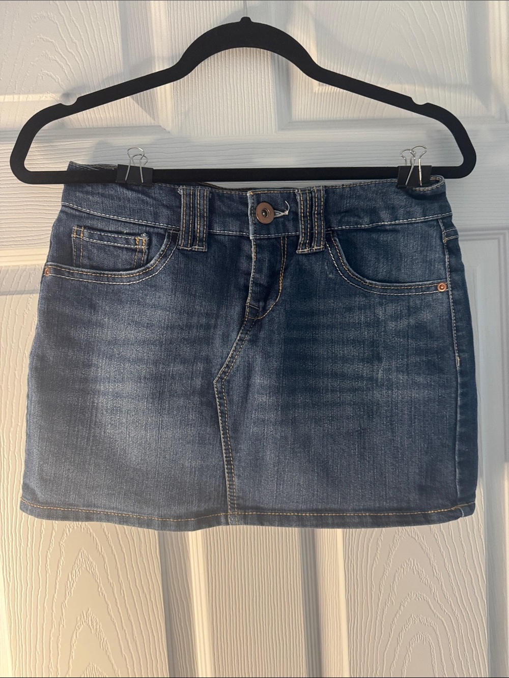 SO Dark Blue Denim Mini Skirt with Front Pockets